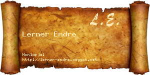 Lerner Endre névjegykártya